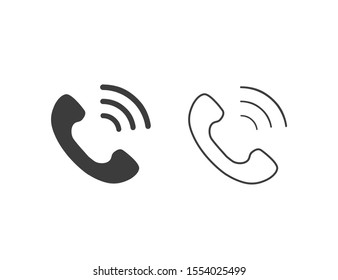 Phone line icon set in trendy flat style isolated on white background. Telephone symbol. Vector illustration