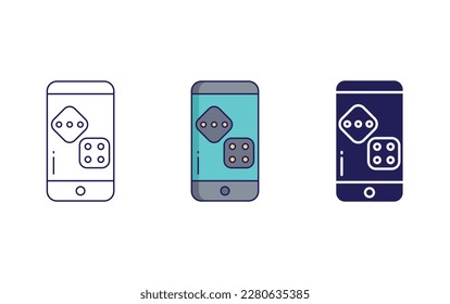 Phone line and solid vector icons