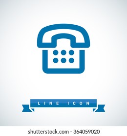 a phone line vector icon for websites and apps mobile minimalistic flat design