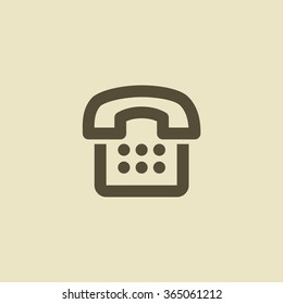 a phone line vector icon for websites and apps mobile minimalistic flat design
