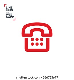 a phone line vector icon for websites and apps mobile minimalistic flat design