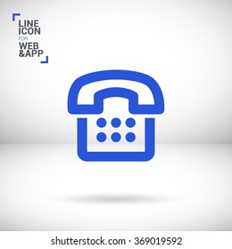 a phone line vector icon for websites and apps mobile minimalistic flat design