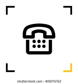 a phone line vector icon for websites and apps mobile minimalistic flat design