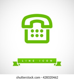 a phone line vector icon for websites and apps mobile minimalistic flat design