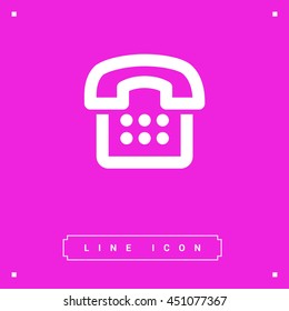 a phone line vector icon for websites and apps mobile minimalistic flat design