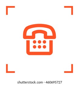 a phone line vector icon for websites and apps mobile minimalistic flat design