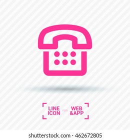 a phone line vector icon for websites and apps mobile minimalistic flat design