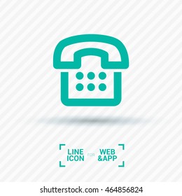 a phone line vector icon for websites and apps mobile minimalistic flat design