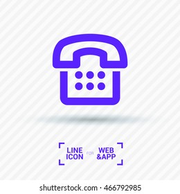 a phone line vector icon for websites and apps mobile minimalistic flat design