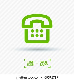 a phone line vector icon for websites and apps mobile minimalistic flat design