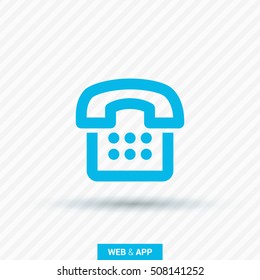 a phone line vector icon for websites and apps mobile minimalistic flat design