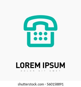 a phone line vector icon for websites and apps mobile minimalistic flat design