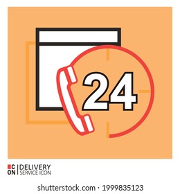 Phone line. Vector image of delivery service icon.