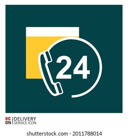 Phone line. Vector image of delivery service icon.