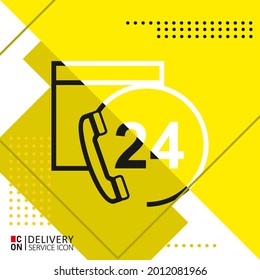 Phone line. Vector image of delivery service icon.