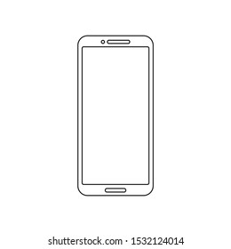 Phone Line Vector on White Background. Flat Phone Line Icon. 