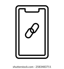phone linked icon simple filled symbol vector