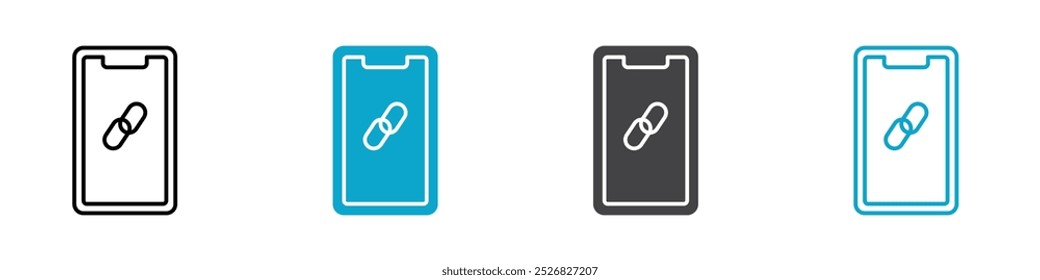 telefonisch verknüpftes Symbol, Vektorliniendesign
