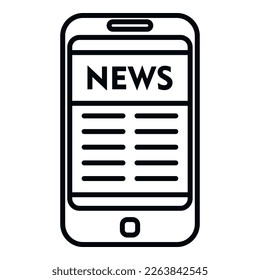 Phone live news icon outline vector. Smart online. Sofa banking