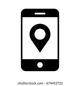 Phone Location Icon Stock Vector (Royalty Free) 674453725 | Shutterstock