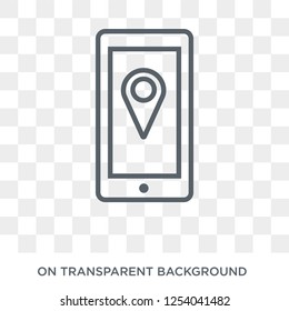 Phone Location icon. Trendy flat vector Phone Location icon on transparent background from Maps and Locations collection. High quality filled Phone Location symbol use for web and mobile