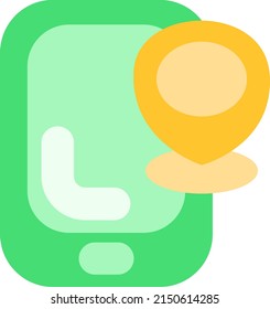 Phone location, illustration, vector on a white background.