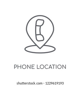 Phone Location linear icon. Modern outline Phone Location logo concept on white background from Maps and Locations collection. Suitable for use on web apps, mobile apps and print media.
