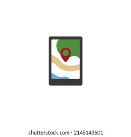 Phone location, map, navigation, location, smartphone gps vector illustration symbol 