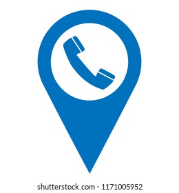 Phone location marker, pinpoint phone location sign, vector illustration.