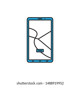 Phone location minimal line icon vector
