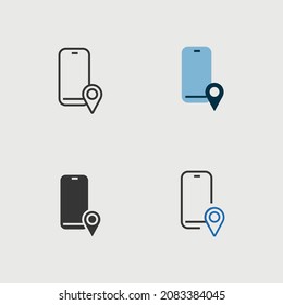 Phone Location Tracking Vector Icon Lost Phone Find My Phone Gps
