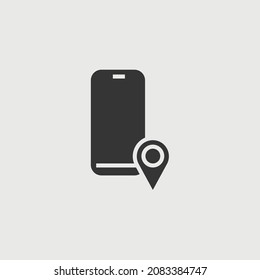 Phone Location Tracking Vector Icon Lost Phone Find My Phone Gps
