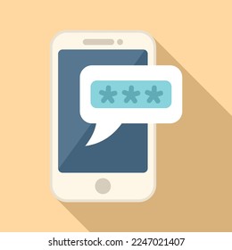 Phone lock icon flat vector. Ui page log. Mobile design
