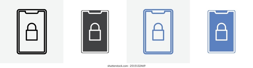 ícone de bloqueio de telefone vetor definir uso para interface do usuário ou aplicativo da web