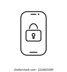 Phone with lock icon vector in trendy flat style isolated on white background