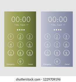 Phone lock screen. vector