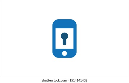 phone and lock vector logo combination. Padlock and mobile symbol or icon. Unique privacy and security logotype design template.
