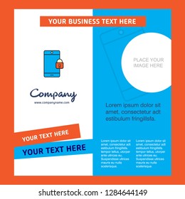 Phone locked Company Brochure Template. Vector Busienss Template