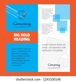 Phone locked Company Brochure Title Page Design. Company profile, annual report, presentations, leaflet Vector Background