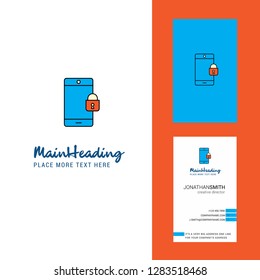 Phone locked Creative Logo and business card. vertical Design Vector