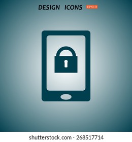 the phone is locked. icon. vector design