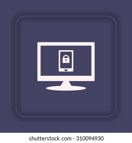 the phone is locked. icon. vector design