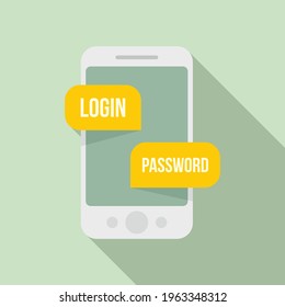 Phone login authentication icon. Flat illustration of Phone login authentication vector icon for web design