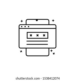 Phone login icon. Simple line, outline vector of mobile payment icons for ui and ux, website or mobile application