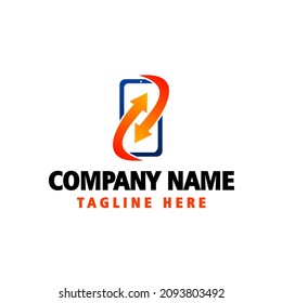 Phone Logo With Affinity, Communication Device, Mobile Phone Technology Logo Design