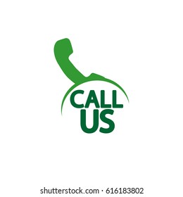 Phone logo, call us icon, flat design template, vector illustration