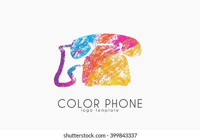 phone logo. color phone design. creative logo