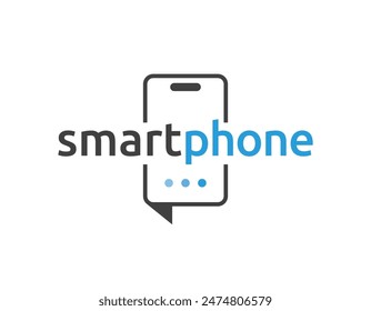 Phone logo design. Smartphone vector illustration