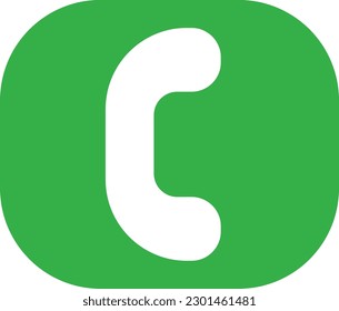 Phone logo in green. Vector.