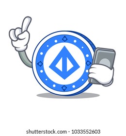 With phone loopring coin character cartoon